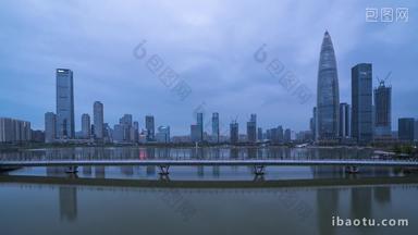 深圳深圳人才公园城市天空日转夜延时固定延时摄影